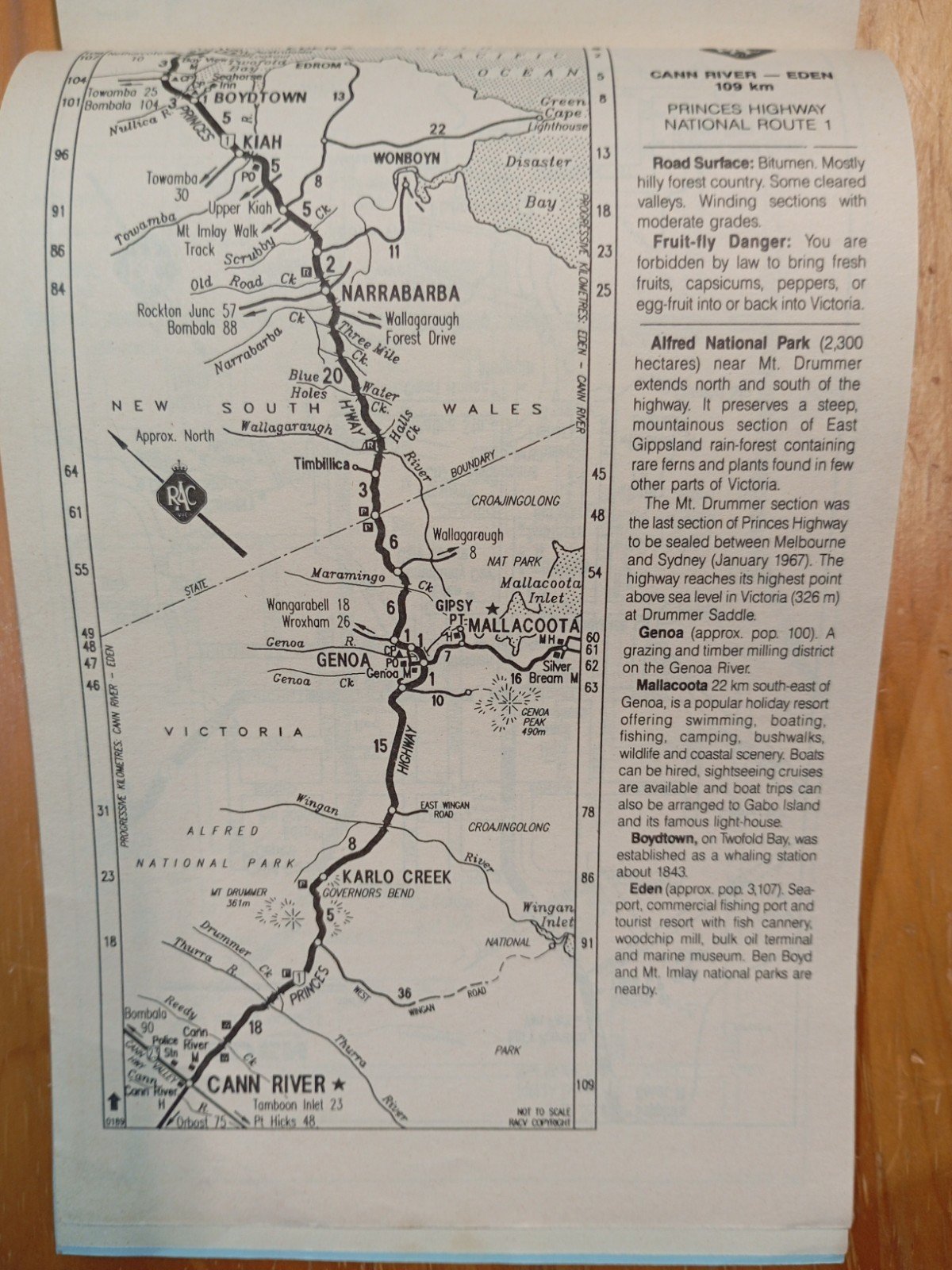 Collectible RACV Travel Strip Map 1988 Melbourne To Sydney Princes Hwy - Image 5