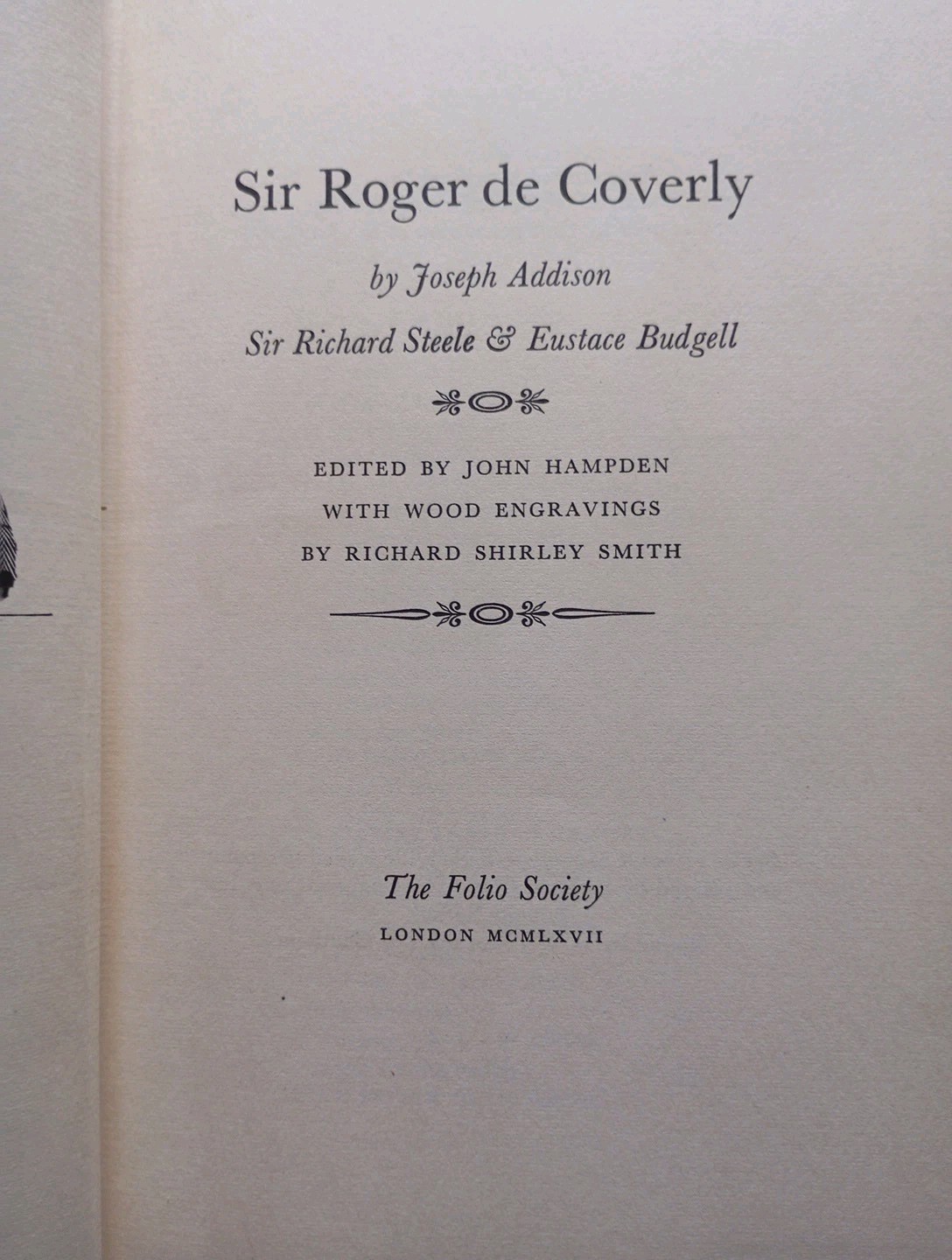 Sir Roger de Coverly by Joseph Addison (Folio Society Hardcover, 1967) - Image 3