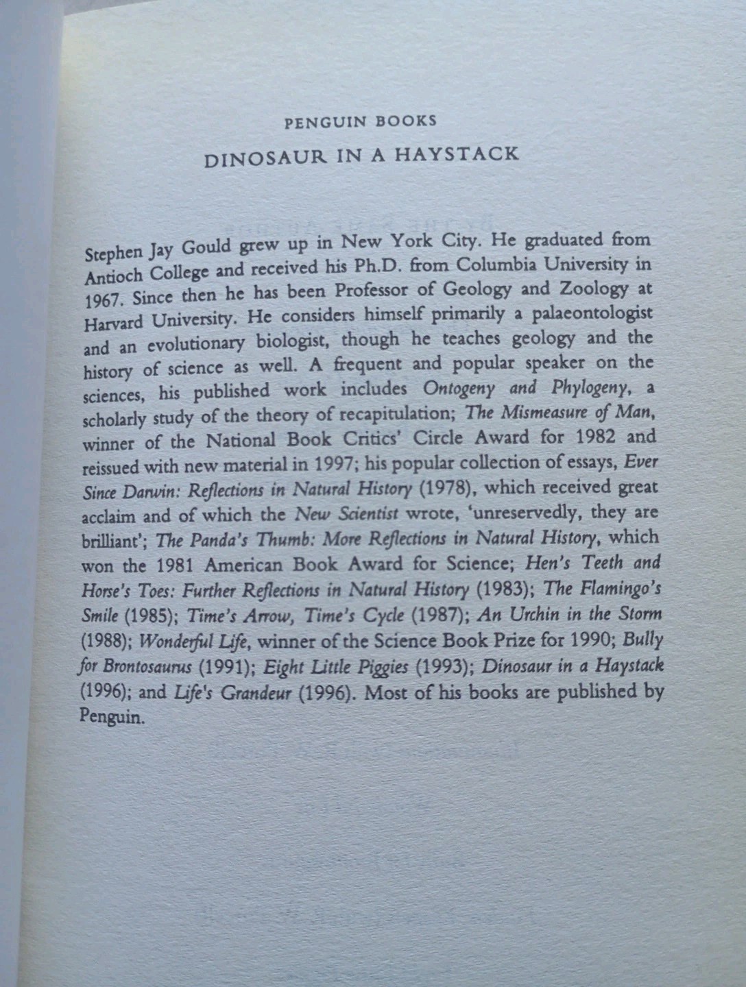 Dinosaur in a Haystack by Stephen Jay Gould (Paperback, 1997) - Image 4