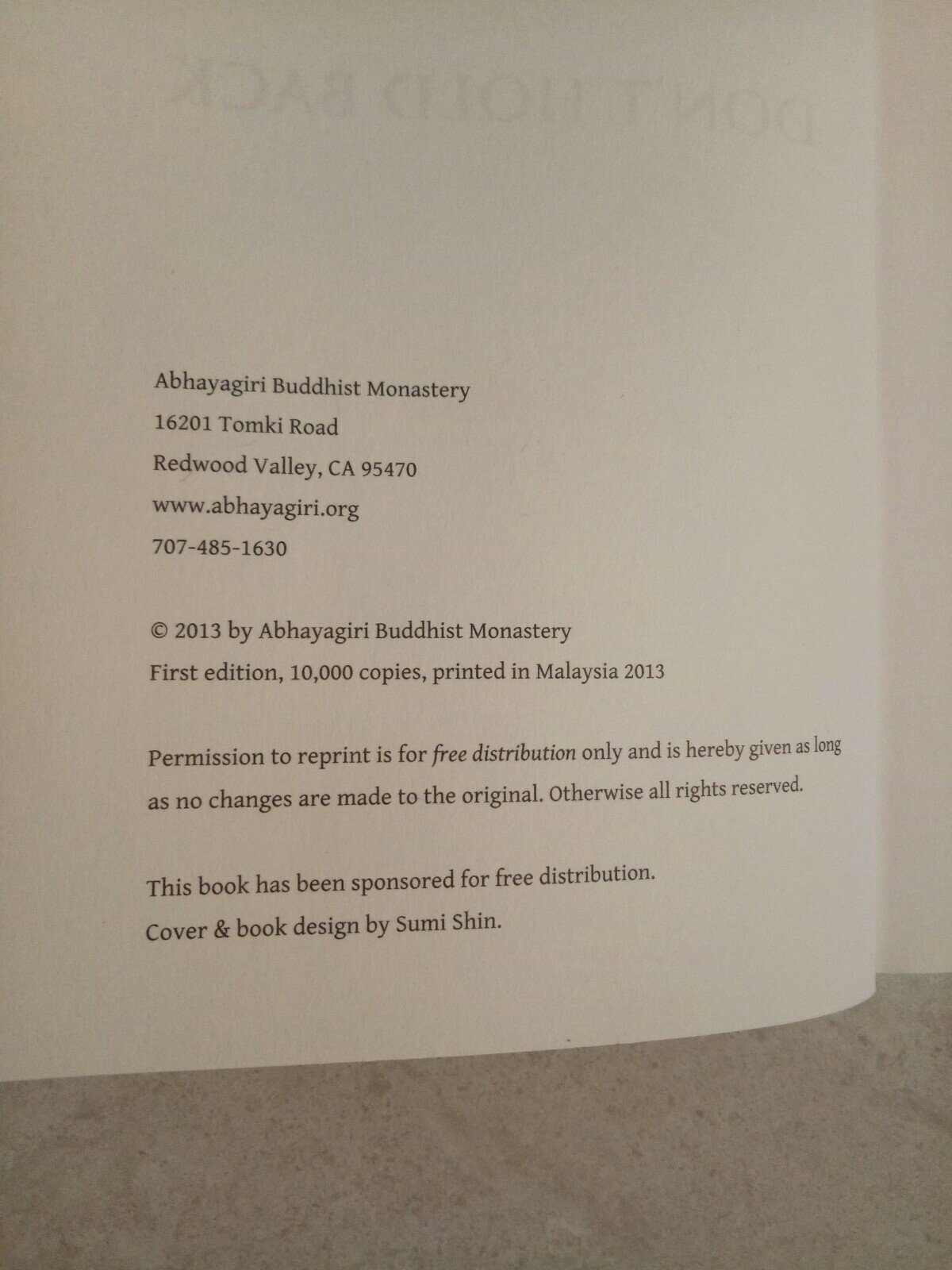 Don't Hold Back (Meditation Teachings) by Pasanno Bhikkhu (Paperback, 2013) - Image 3