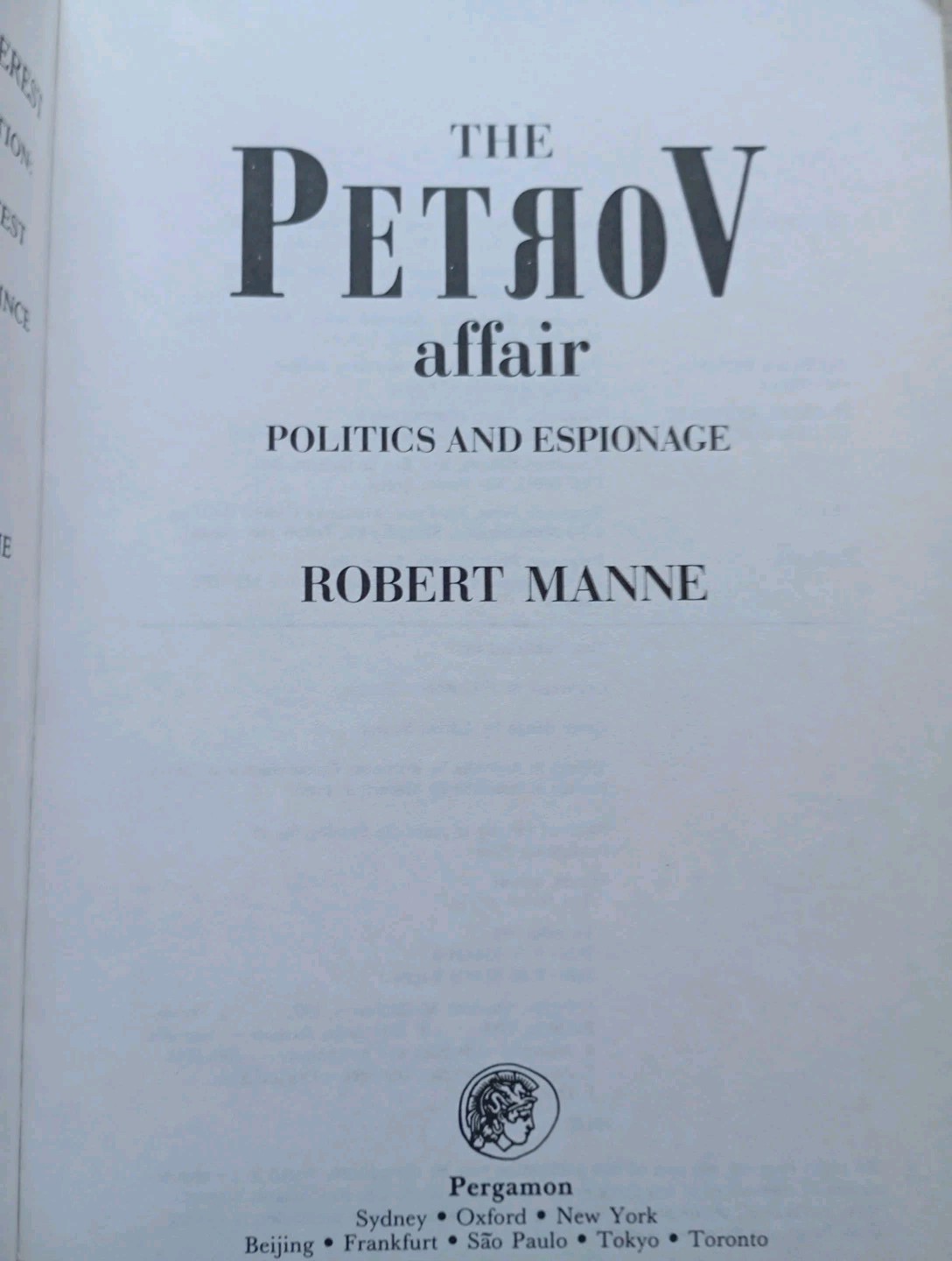 The Petrov Affair Politics and Espionage by Robert Manne (Paperback, 1987) - Image 4